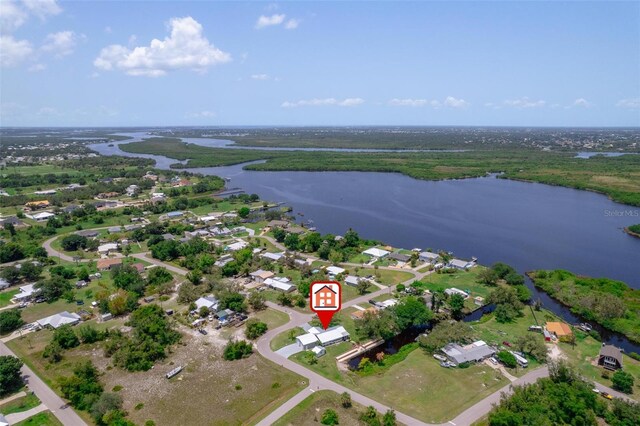 405 Ridgecrest Dr, Punta Gorda, FL 33982 - aerial overview of property's location with a nearby body of water and nearby suburban area
