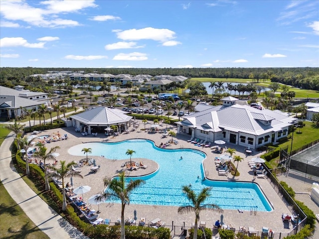 15039 Black Cherry Way, Punta Gorda, FL 33955 - aerial view of residential area featuring a large body of water and a pool