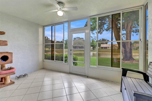 196 Furse Lakes Cir Unit A6, Naples, FL 34104 - unfurnished sunroom with a ceiling fan