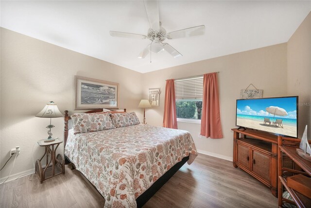 37 Pepe Ct, Punta Gorda, FL 33983 - bedroom featuring wood finished floors and ceiling fan