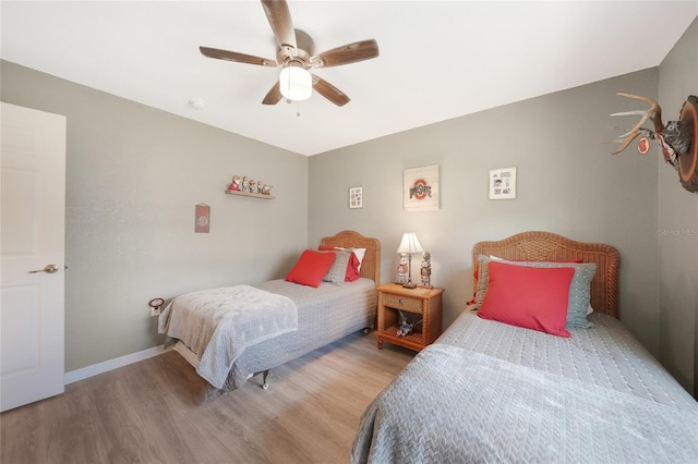 37 Pepe Ct, Punta Gorda, FL 33983 - bedroom with wood finished floors and ceiling fan