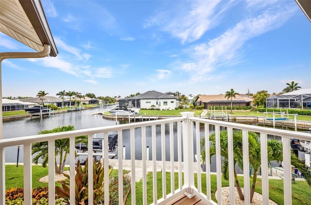 250 Freeport Ct, Punta Gorda, FL 33950 - balcony with a water view, a residential view, and a boat dock
