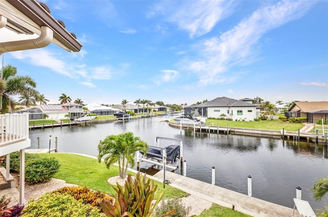250 Freeport Ct, Punta Gorda, FL 33950 - dock featuring a residential view, a water view, and boat lift