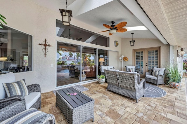 250 Freeport Ct, Punta Gorda, FL 33950 - view of patio with an outdoor hangout area and a ceiling fan
