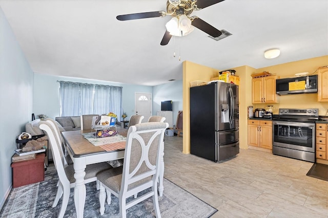 5983 Hobhill Ave, North Port, FL 34287 - dining space with ceiling fan