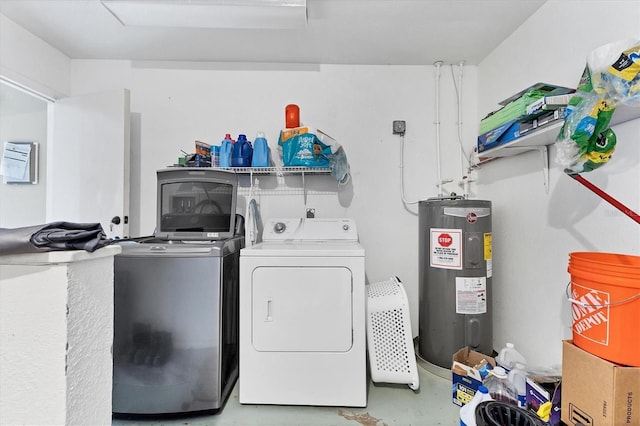 5983 Hobhill Ave, North Port, FL 34287 - laundry room with electric water heater and washing machine and dryer