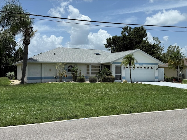 26312 Deep Creek Blvd, Punta Gorda, FL 33983 - single story home featuring a front lawn, a garage, driveway, and stucco siding
