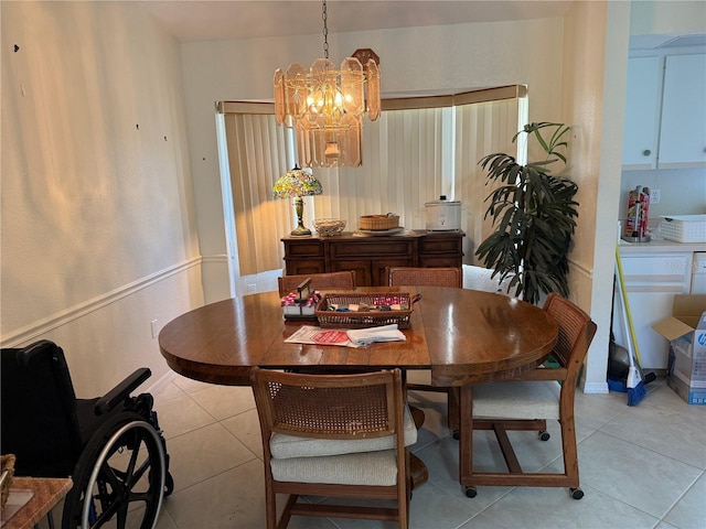 26312 Deep Creek Blvd, Punta Gorda, FL 33983 - dining area featuring a chandelier and light tile patterned floors