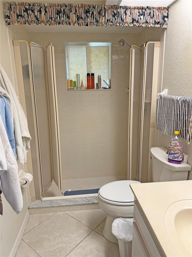 26312 Deep Creek Blvd, Punta Gorda, FL 33983 - full bathroom with tile patterned flooring, a shower stall, and vanity