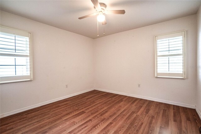 23101 Hillsdale Ave, Port Charlotte, FL 33954 - empty room featuring wood finished floors, baseboards, and ceiling fan