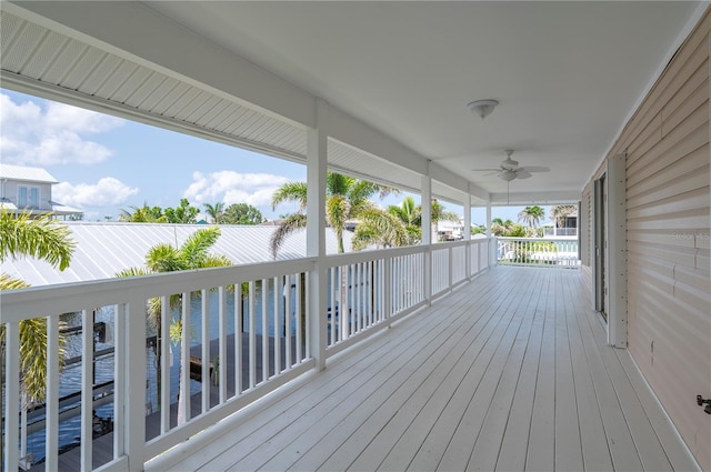 24261 Captain Kidd Blvd, Punta Gorda, FL 33955 - wooden deck with ceiling fan