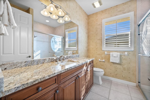 3322 Sandpiper Dr, Punta Gorda, FL 33950 - full bathroom with vanity, a stall shower, and tile patterned floors