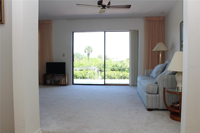2467 Herron Ter, Port Charlotte, FL 33981 - carpeted living area featuring ceiling fan
