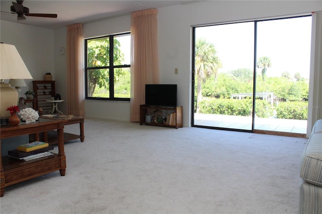 2467 Herron Ter, Port Charlotte, FL 33981 - carpeted living room featuring ceiling fan