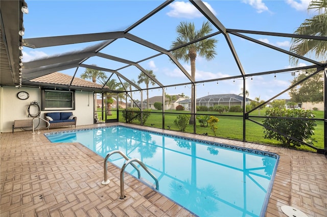1141 Paraclete Rd, Punta Gorda, FL 33983 - outdoor pool featuring a patio area and a lanai
