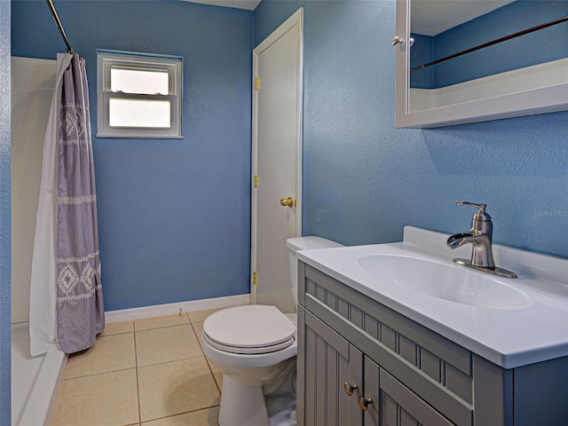6483 Fabian Rd, North Port, FL 34287 - bathroom with tile patterned flooring, vanity, and a shower with shower curtain