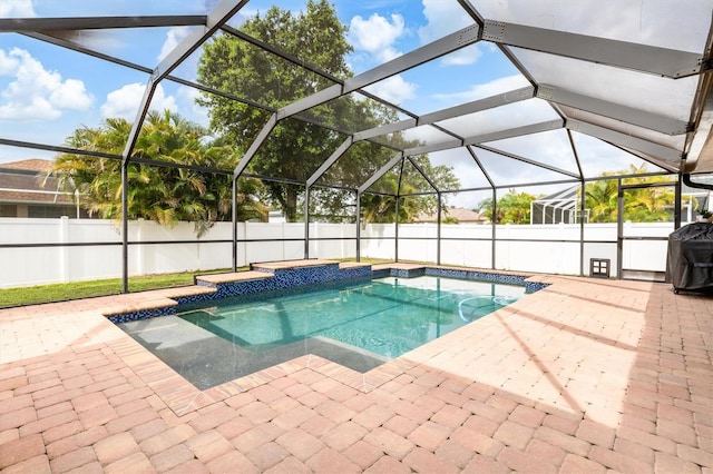 2373 Chartwell Ave, North Port, FL 34288 - view of pool featuring a fenced backyard, a patio, and grilling area