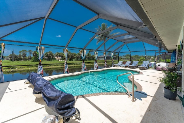 167 Marker Rd, Rotonda West, FL 33947 - swimming pool with a patio, a lanai, and a water view