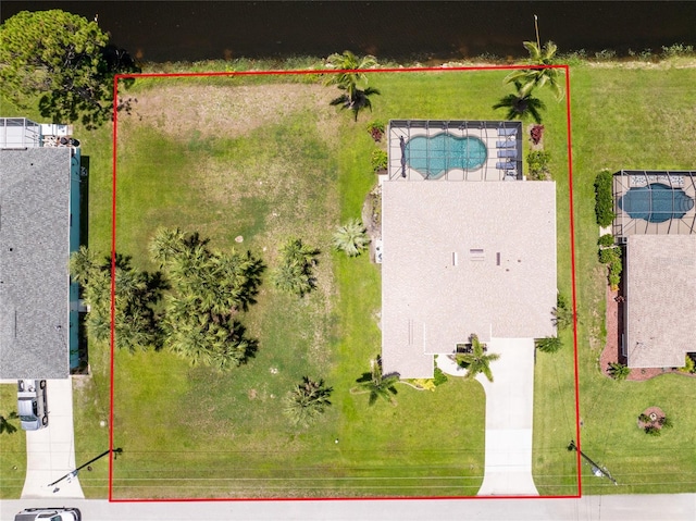 167 Marker Rd, Rotonda West, FL 33947 - view of subject property with property parcel outlined and a pool area