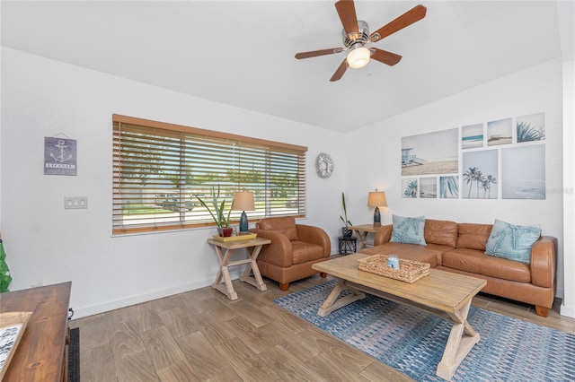 720 Dalton Blvd, Port Charlotte, FL 33952 - living area with a ceiling fan and lofted ceiling