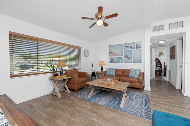 720 Dalton Blvd, Port Charlotte, FL 33952 - living area with a ceiling fan and wood finished floors