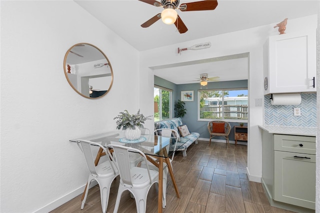 720 Dalton Blvd, Port Charlotte, FL 33952 - dining space featuring a ceiling fan and wood finished floors