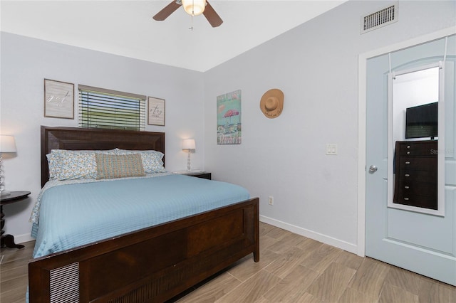 720 Dalton Blvd, Port Charlotte, FL 33952 - bedroom with a ceiling fan and light wood-style flooring