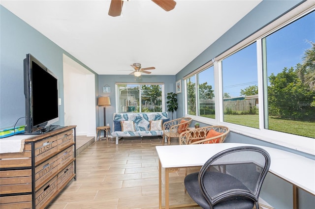 720 Dalton Blvd, Port Charlotte, FL 33952 - sunroom / solarium with ceiling fan and outdoor lounge area