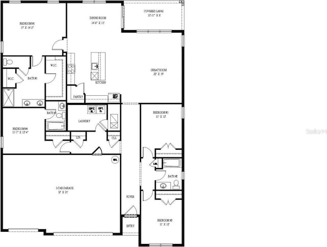 1472 Mableton Dr, Port Charlotte, FL 33953 - view of floor plan / room layout