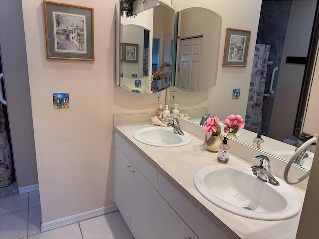 1625 Red Oak Ln, Port Charlotte, FL 33948 - full bathroom featuring tile patterned floors and double vanity
