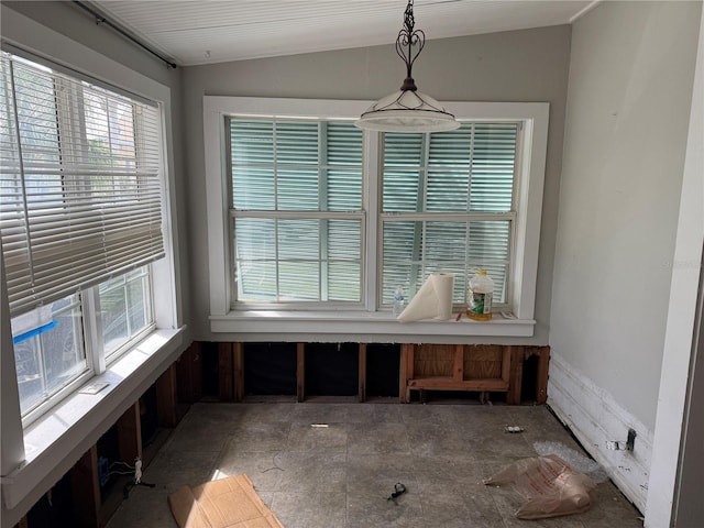 420 W Olympia Ave, Punta Gorda, FL 33950 - unfurnished dining area featuring vaulted ceiling