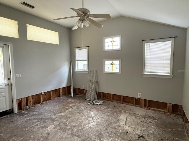 420 W Olympia Ave, Punta Gorda, FL 33950 - unfurnished room featuring a ceiling fan and lofted ceiling