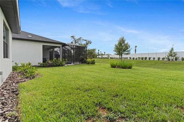 2477 Gabel Oak Dr, North Port, FL 34289 - view of green lawn featuring a lanai