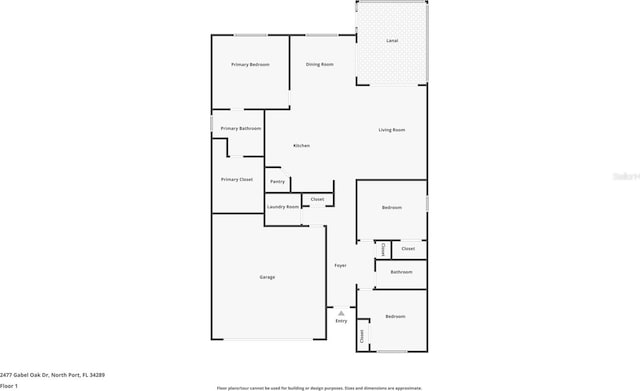 2477 Gabel Oak Dr, North Port, FL 34289 - view of floor plan / room layout