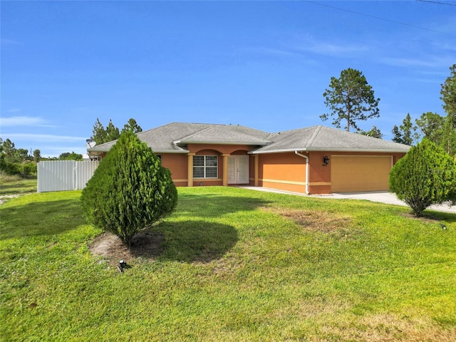 3010 52nd St W, Lehigh Acres, FL 33971 - single story home with an attached garage, stucco siding, and concrete driveway