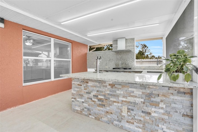 3010 52nd St W, Lehigh Acres, FL 33971 - view of patio with exterior kitchen and a sink