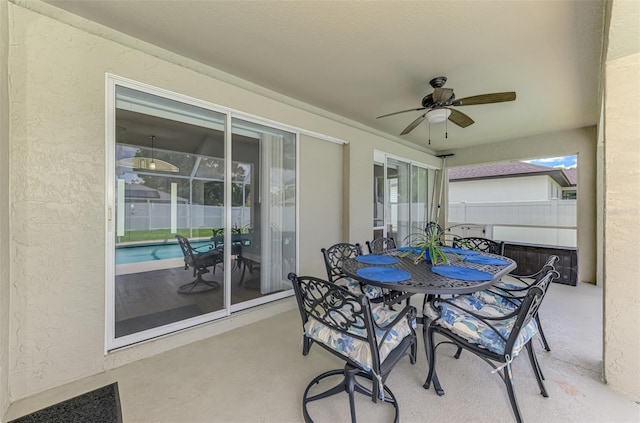 4038 Corydon Ave, North Port, FL 34286 - view of patio with ceiling fan and outdoor dining space