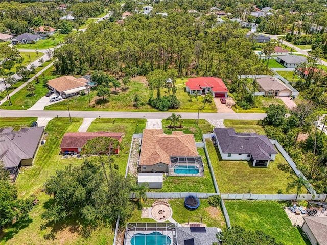 4038 Corydon Ave, North Port, FL 34286 - aerial perspective of suburban area featuring a pool area