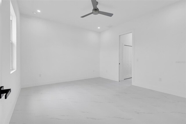 3202 41st St W, Lehigh Acres, FL 33971 - spare room with recessed lighting and a ceiling fan