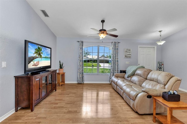 3305 Nansen Ln, North Port, FL 34286 - living room featuring light wood-type flooring and ceiling fan