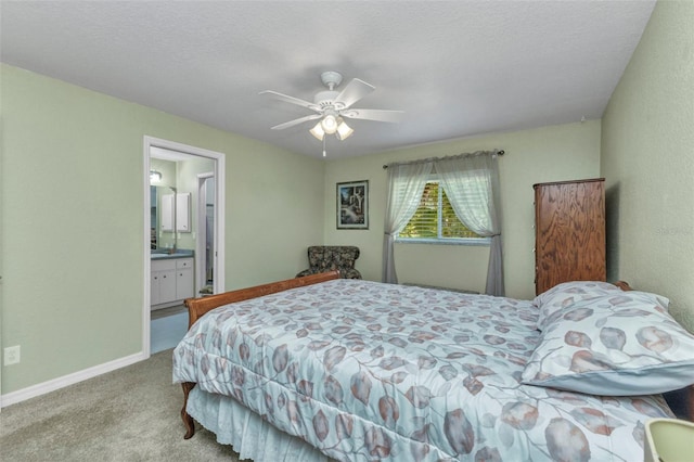 3305 Nansen Ln, North Port, FL 34286 - bedroom featuring carpet flooring, ceiling fan, and connected bathroom
