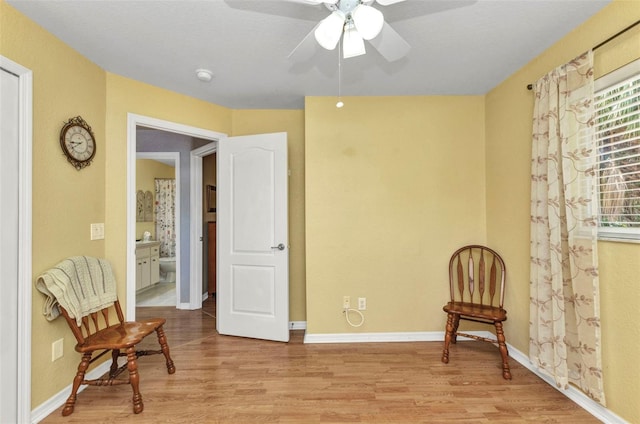 3305 Nansen Ln, North Port, FL 34286 - living area with light wood-style flooring and a ceiling fan