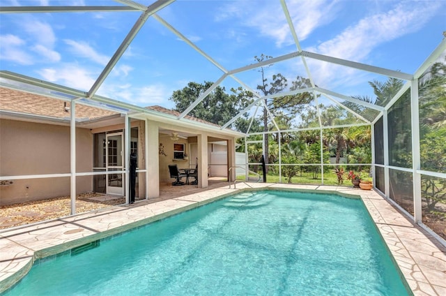 3305 Nansen Ln, North Port, FL 34286 - outdoor pool featuring a patio and a lanai