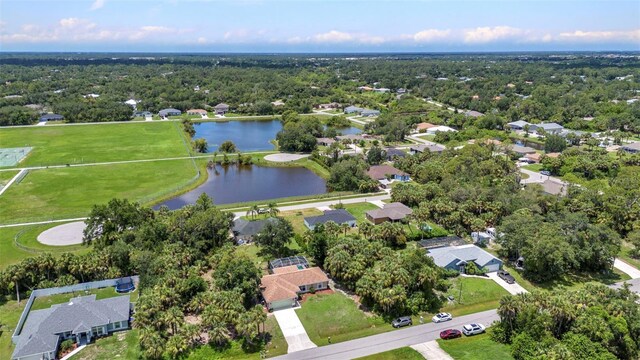 3305 Nansen Ln, North Port, FL 34286 - aerial view of property and surrounding area featuring a large body of water and nearby suburban area