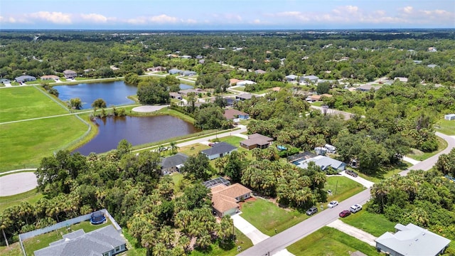 3305 Nansen Ln, North Port, FL 34286 - aerial overview of property's location with a large body of water and nearby suburban area