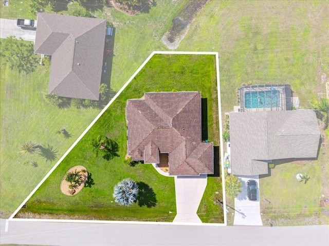 1275 Blue Lake Cir, Punta Gorda, FL 33983 - aerial view of property and surrounding area with property boundaries highlighted