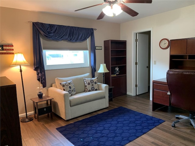 21460 Sheldon Ave, Port Charlotte, FL 33952 - office featuring wood finished floors and a ceiling fan