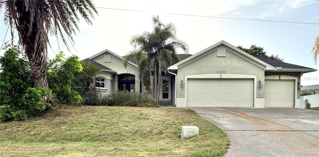2143 Santonian Ter, North Port, FL 34286 - single story home featuring stucco siding, concrete driveway, an attached garage, and a front yard