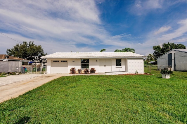 3497 Cohoes St, Port Charlotte, FL 33952 - ranch-style house with a garage, concrete driveway, and stucco siding