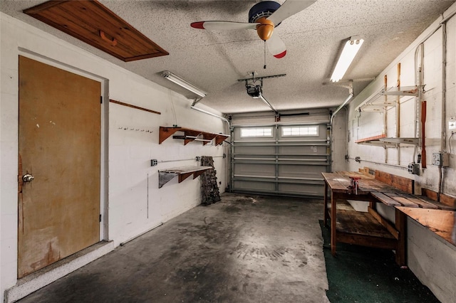 3497 Cohoes St, Port Charlotte, FL 33952 - garage with a garage door opener and a ceiling fan